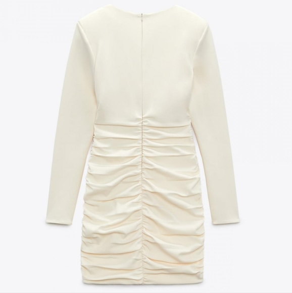 NWT Zara Draped Ruched Dress, Size L - Picture 10 of 12